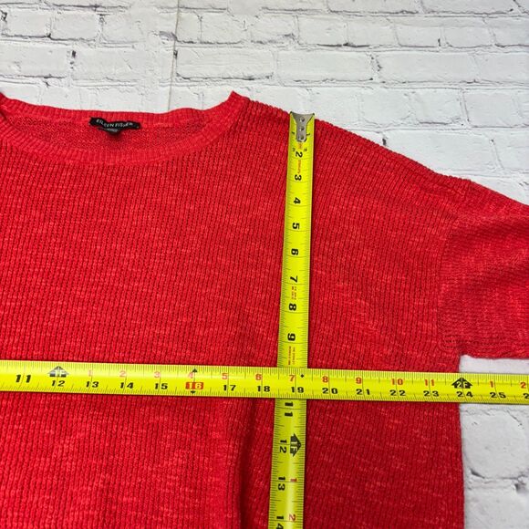 Eileen Fisher Short Sleeve Knit Sweater Size Large Organic Cotton Linen C056 -14 - Picture 3 of 13